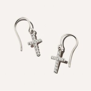 Kendra Scott 14k white gold and diamond cross earrings